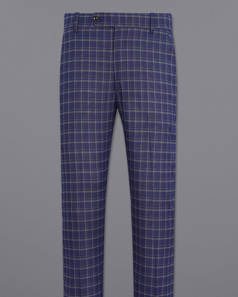 Mulled Wine Blue With Casper Gray Checkered Pant