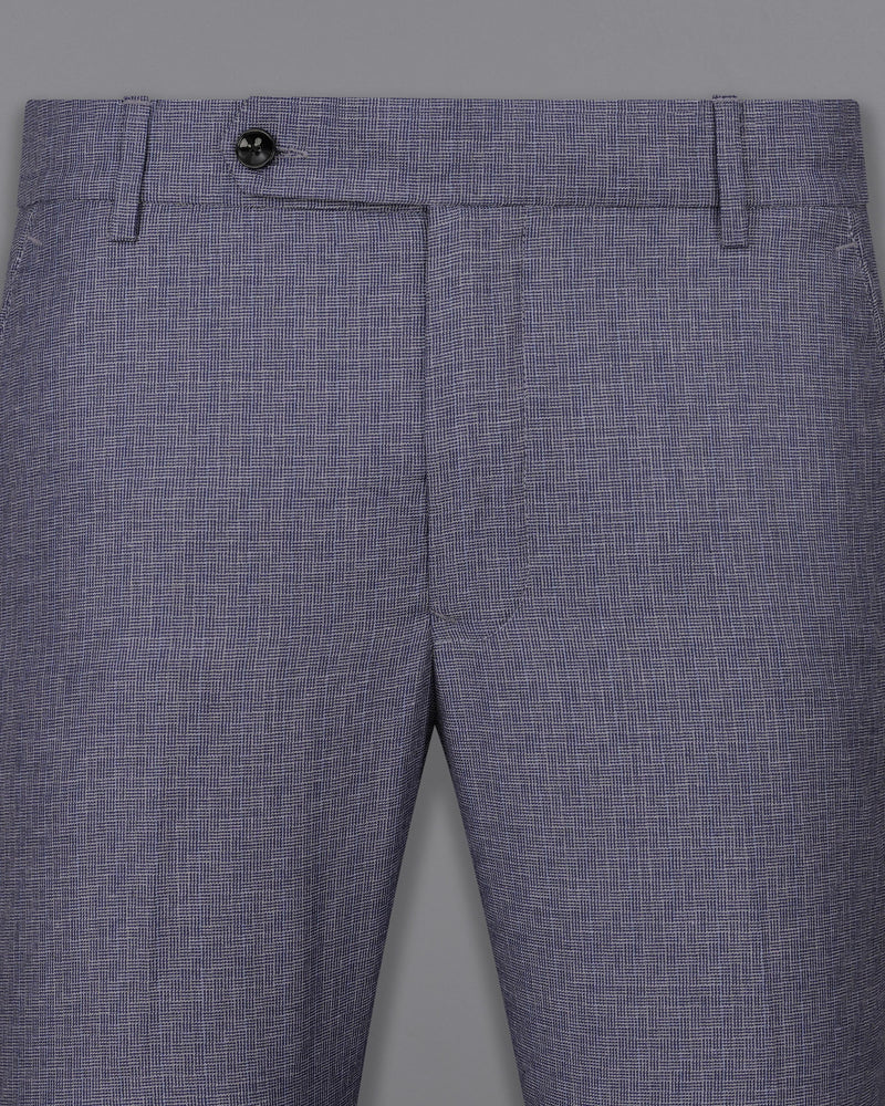 Gun Powder Blue Textured Pant