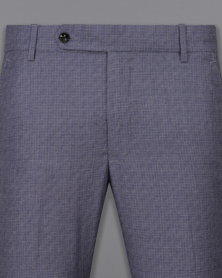 Gun Powder Blue Textured Pant