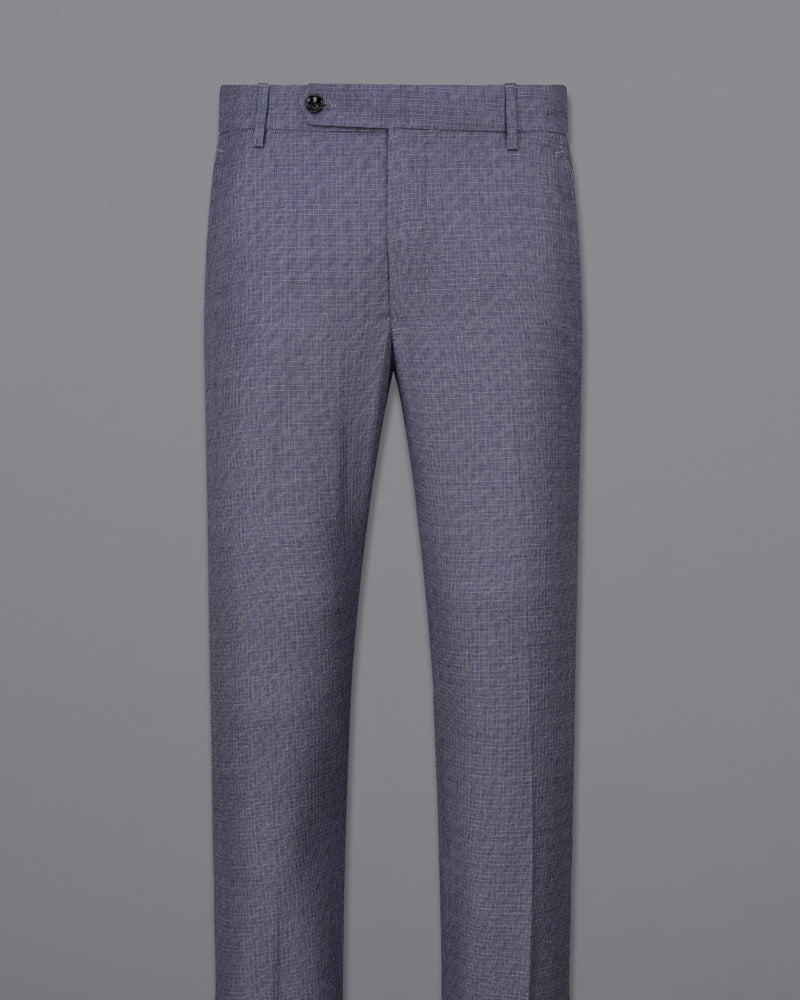 Gun Powder Blue Textured Pant