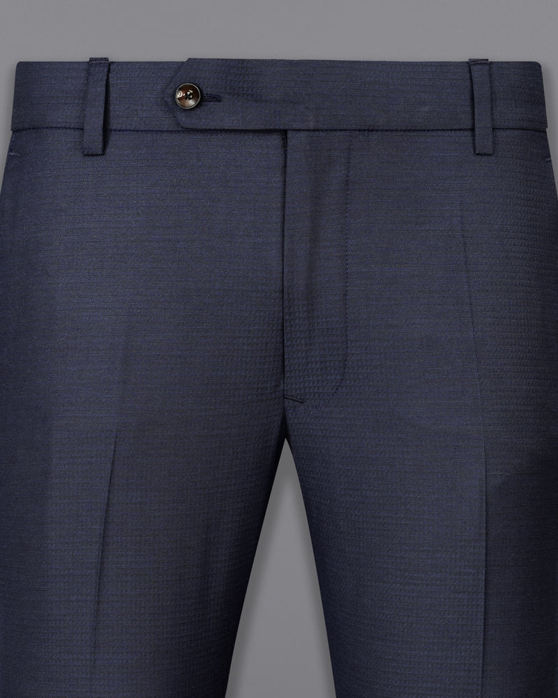 Tuna Navy Blue Micro Triangle Textured Pant