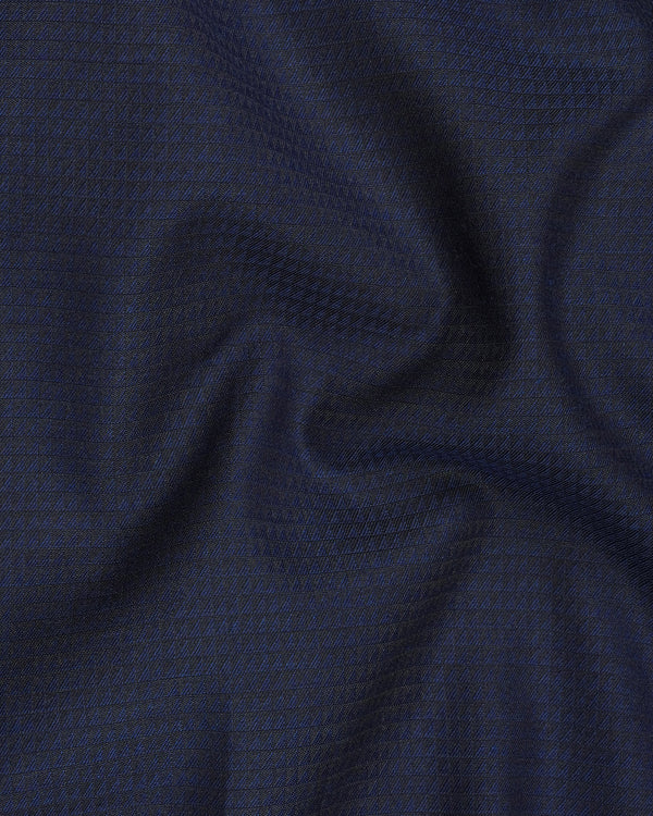 Tuna Navy Blue Micro Triangle Textured Pant