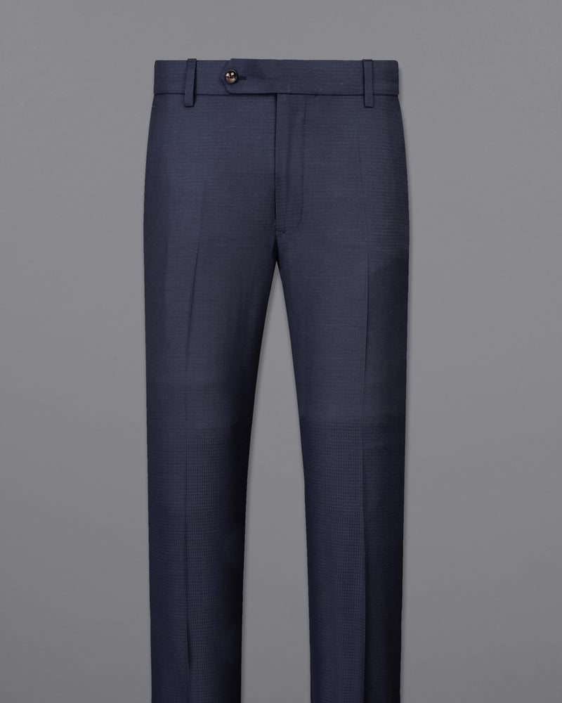 Tuna Navy Blue Micro Triangle Textured Pant