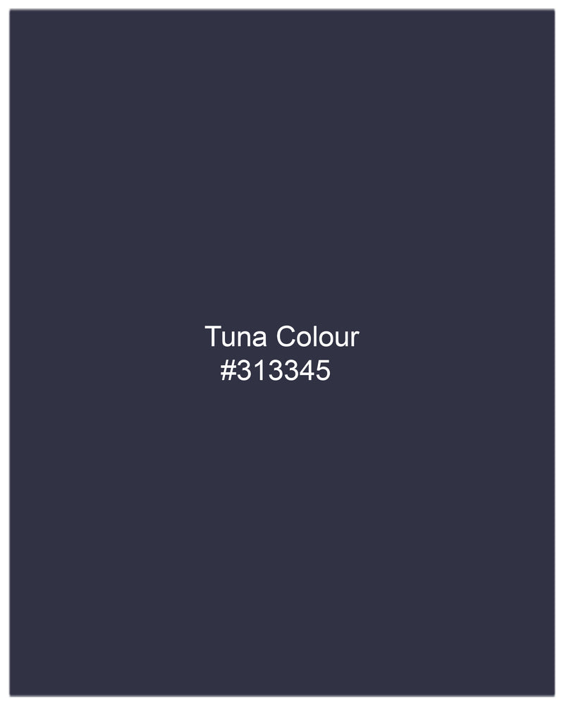 Tuna Navy Blue Micro Triangle Textured Pant