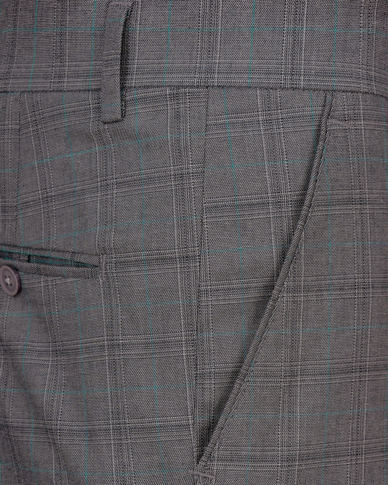 Mobster Grey Windowpane Premium Cotton Pant T1991-28, T1991-30, T1991-32, T1991-34, T1991-36, T1991-38, T1991-40, T1991-42, T1991-44