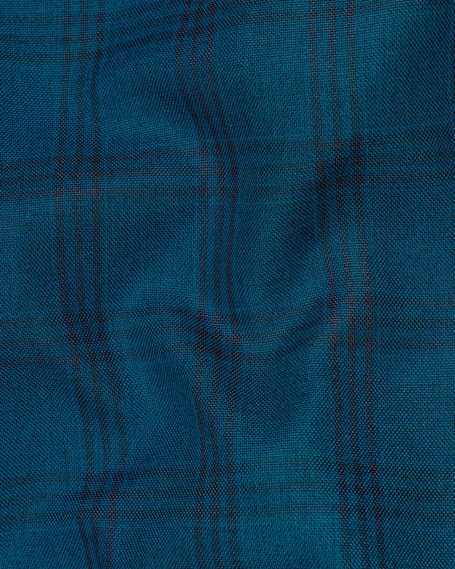 Sapphire Blue With Black Plaid Pant T1993-28, T1993-30, T1993-32, T1993-34, T1993-36, T1993-38, T1993-40, T1993-42, T1993-44