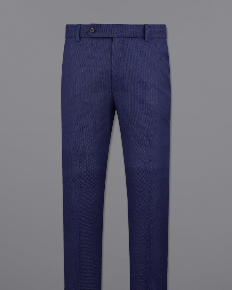 Rhino Navy Blue Textured Pant