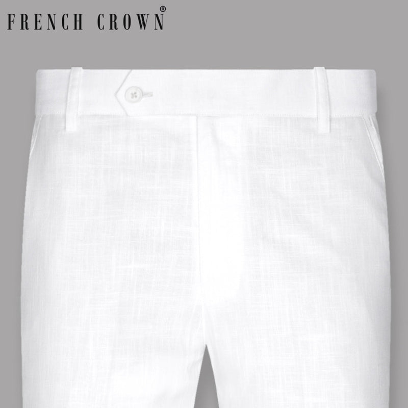 Bright White Linen Performance Pant