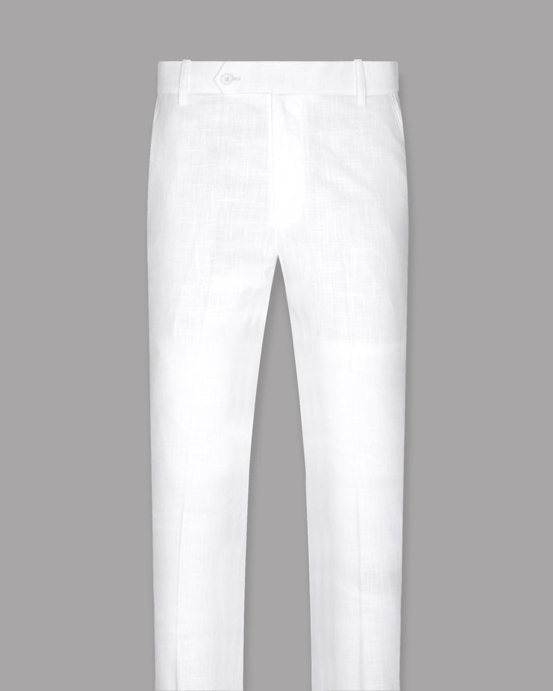 Bright White Linen Performance Pant