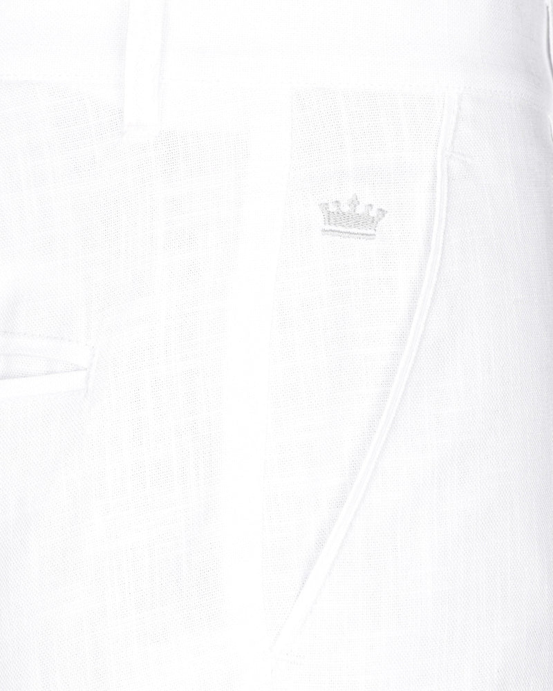 Bright White Linen Performance Pant