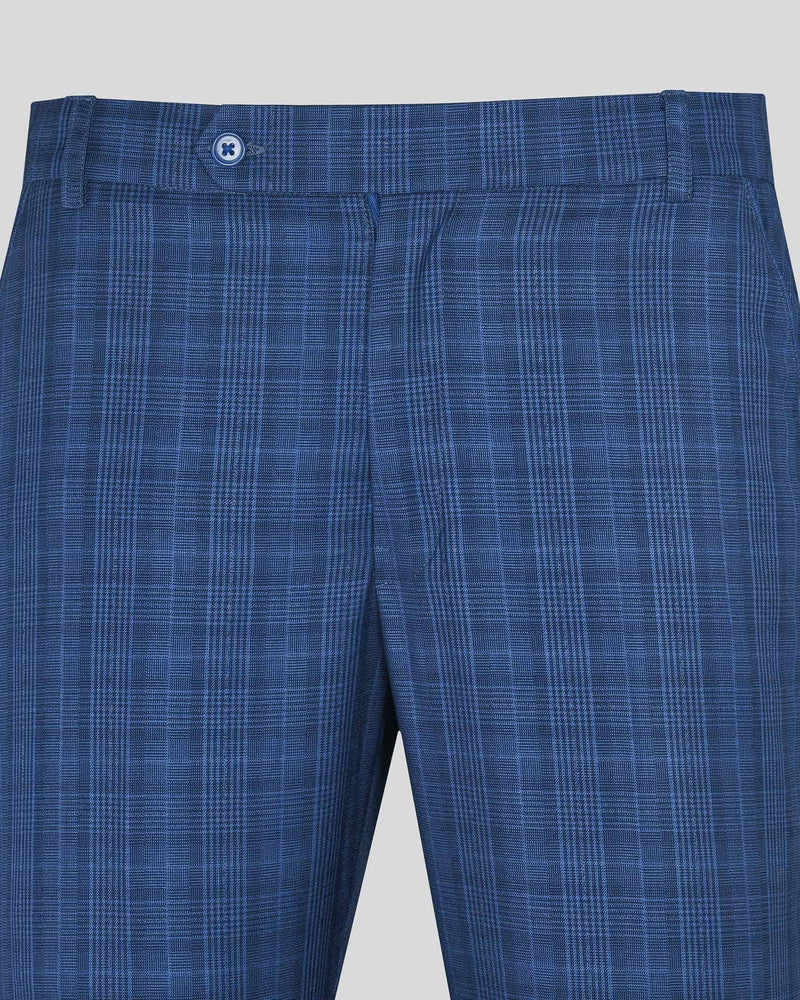 Royal Blue Plaid Formal Pant T394-30, T394-38, T394-42, T394-40, T394-44, T394-28, T394-32, T394-36, T394-34