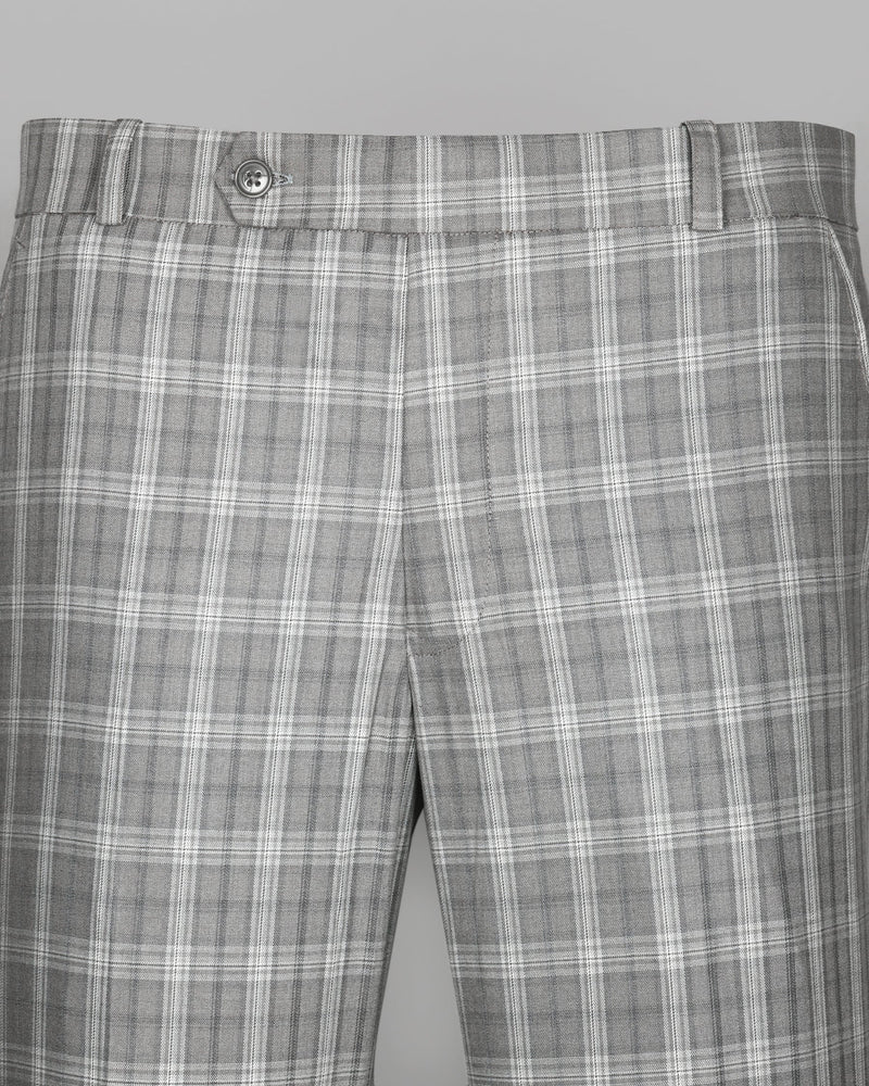 Southport Koala Grey Plaid Wool Blend Pant T505-30, T505-32, T505-40, T505-42, T505-34, T505-44, T505-28, T505-36, T505-38