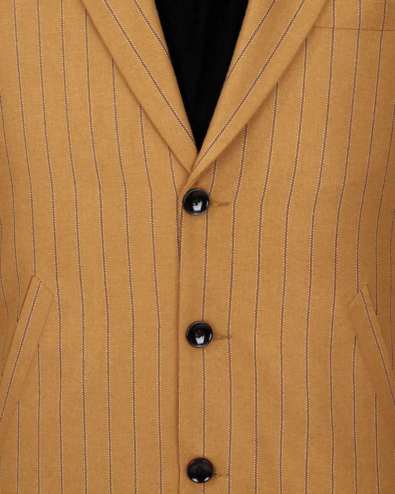 Tussock Mustard Yellow Striped Single Breasted Trench Coat With Pant TCPT2034-SB-36, TCPT2034-SB-38, TCPT2034-SB-40, TCPT2034-SB-42, TCPT2034-SB-44, TCPT2034-SB-46, TCPT2034-SB-48, TCPT2034-SB-50, TCPT2034-SB-52, TCPT2034-SB-54, TCPT2034-SB-56, TCPT2034-SB-58, TCPT2034-SB-60