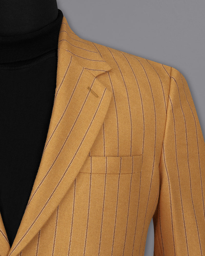 Tussock Mustard Yellow Striped Single Breasted Trench Coat With Pant TCPT2034-SB-36, TCPT2034-SB-38, TCPT2034-SB-40, TCPT2034-SB-42, TCPT2034-SB-44, TCPT2034-SB-46, TCPT2034-SB-48, TCPT2034-SB-50, TCPT2034-SB-52, TCPT2034-SB-54, TCPT2034-SB-56, TCPT2034-SB-58, TCPT2034-SB-60