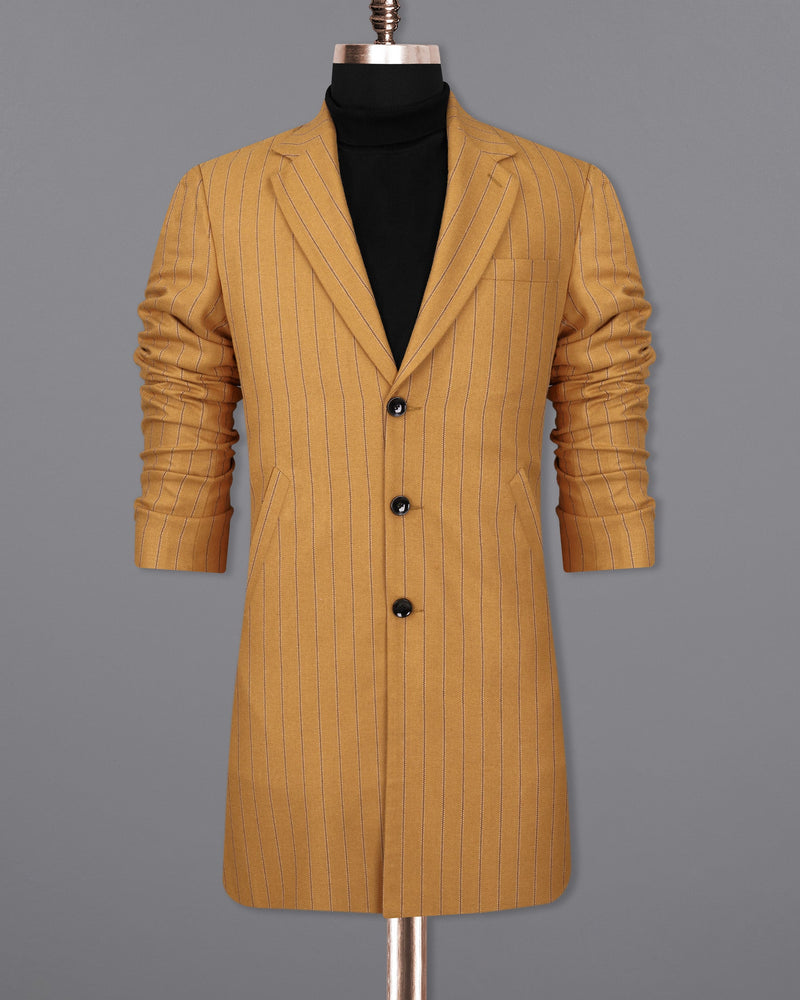 Tussock Mustard Yellow Striped Single Breasted Trench Coat With Pant TCPT2034-SB-36, TCPT2034-SB-38, TCPT2034-SB-40, TCPT2034-SB-42, TCPT2034-SB-44, TCPT2034-SB-46, TCPT2034-SB-48, TCPT2034-SB-50, TCPT2034-SB-52, TCPT2034-SB-54, TCPT2034-SB-56, TCPT2034-SB-58, TCPT2034-SB-60