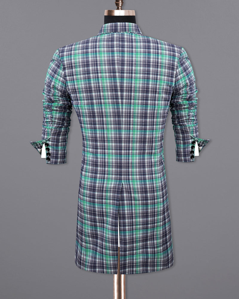 Keppel Green Windowpane with Valhalla Blue Premium Cotton Designer Trench Coat TCB2109-SB-D197-36, TCB2109-SB-D197-38, TCB2109-SB-D197-40, TCB2109-SB-D197-42, TCB2109-SB-D197-44, TCB2109-SB-D197-46, TCB2109-SB-D197-48, TCB2109-SB-D197-50, TCB2109-SB-D197-52, TCB2109-SB-D197-54, TCB2109-SB-D197-56, TCB2109-SB-D197-58, TCB2109-SB-D197-60