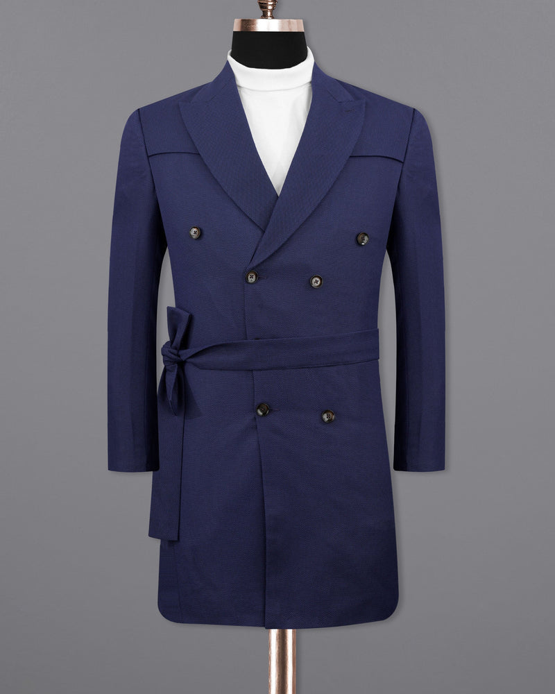 Rhino Navy Blue Double Breasted with Belt Closure Designer Trench Coat With Pant TCPT2114-DB-D35-36, TCPT2114-DB-D35-38, TCPT2114-DB-D35-40, TCPT2114-DB-D35-42, TCPT2114-DB-D35-44, TCPT2114-DB-D35-46, TCPT2114-DB-D35-48, TCPT2114-DB-D35-50, TCPT2114-DB-D35-52, TCPT2114-DB-D35-54, TCPT2114-DB-D35-56, TCPT2114-DB-D35-58, TCPT2114-DB-D35-60