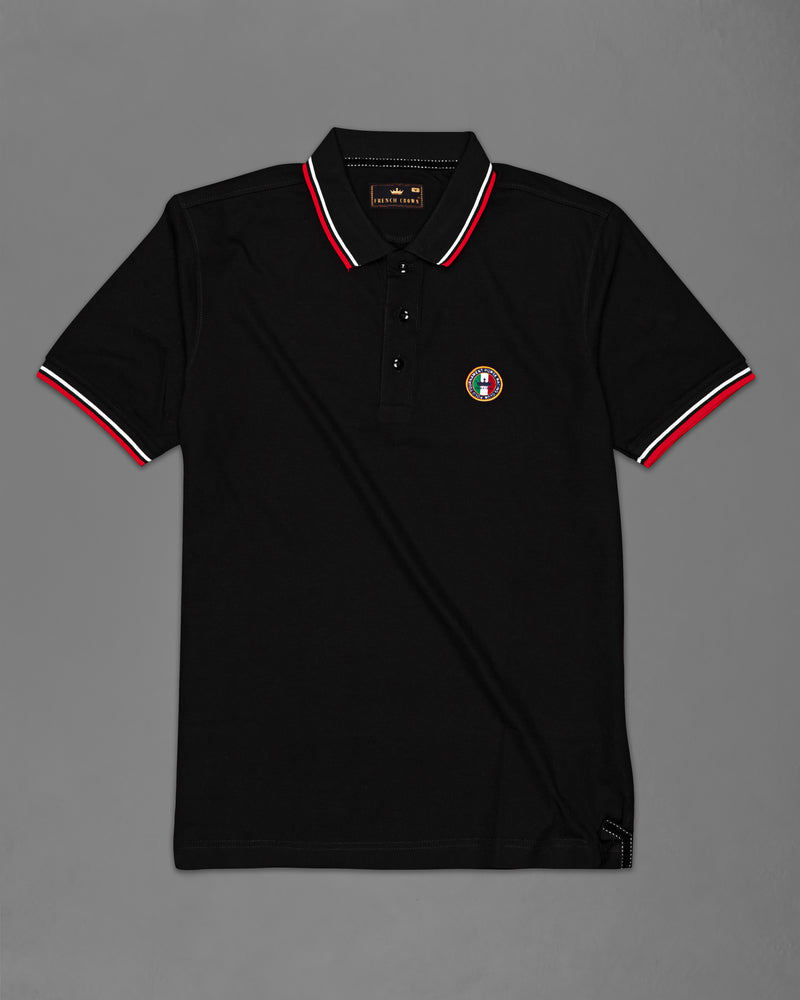 Jade Black Pique Premium Cotton Polo