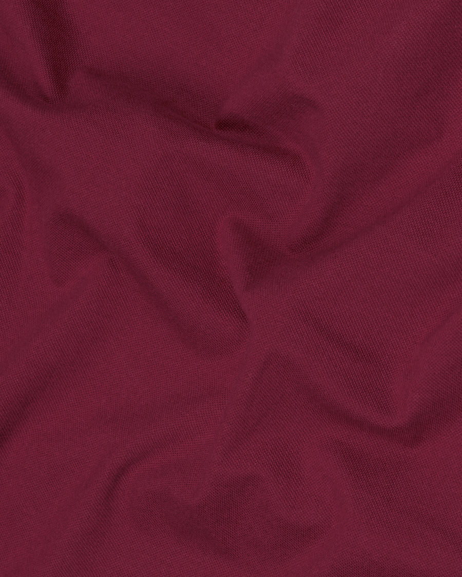 Claret Red Solid Super Soft Organic Cotton Pique Polo
