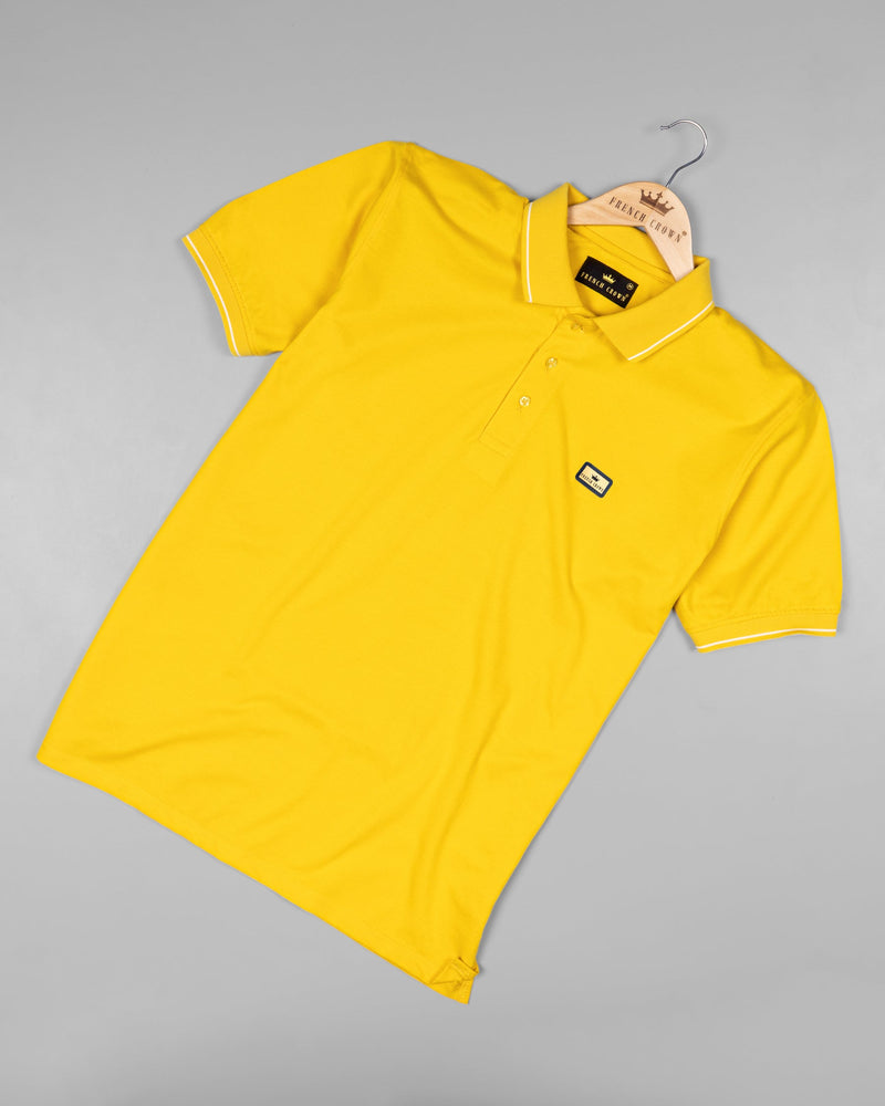 Lightning Yellow Super Soft Organic Cotton Pique Polo