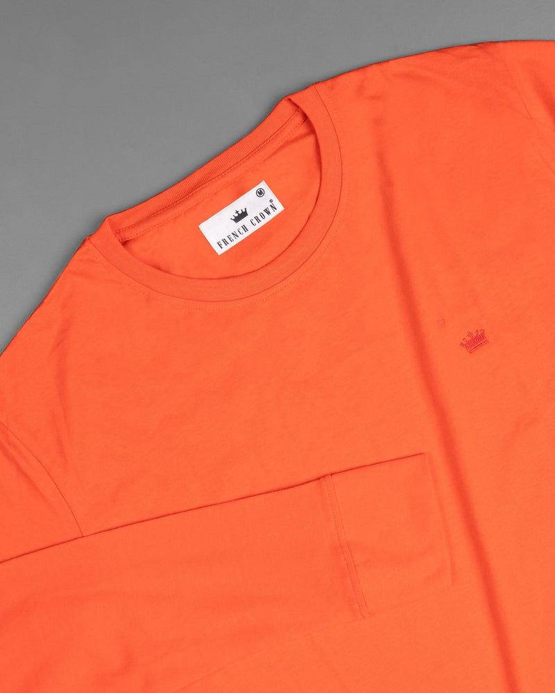 Orange Full Sleeve Premium Cotton Jersey Sweatshirt TS443-S, TS443-M, TS443-L, TS443-XL, TS443-XXL