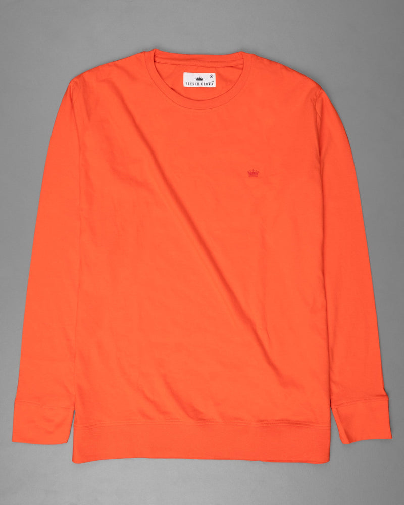 Orange Full Sleeve Premium Cotton Jersey Sweatshirt TS443-S, TS443-M, TS443-L, TS443-XL, TS443-XXL