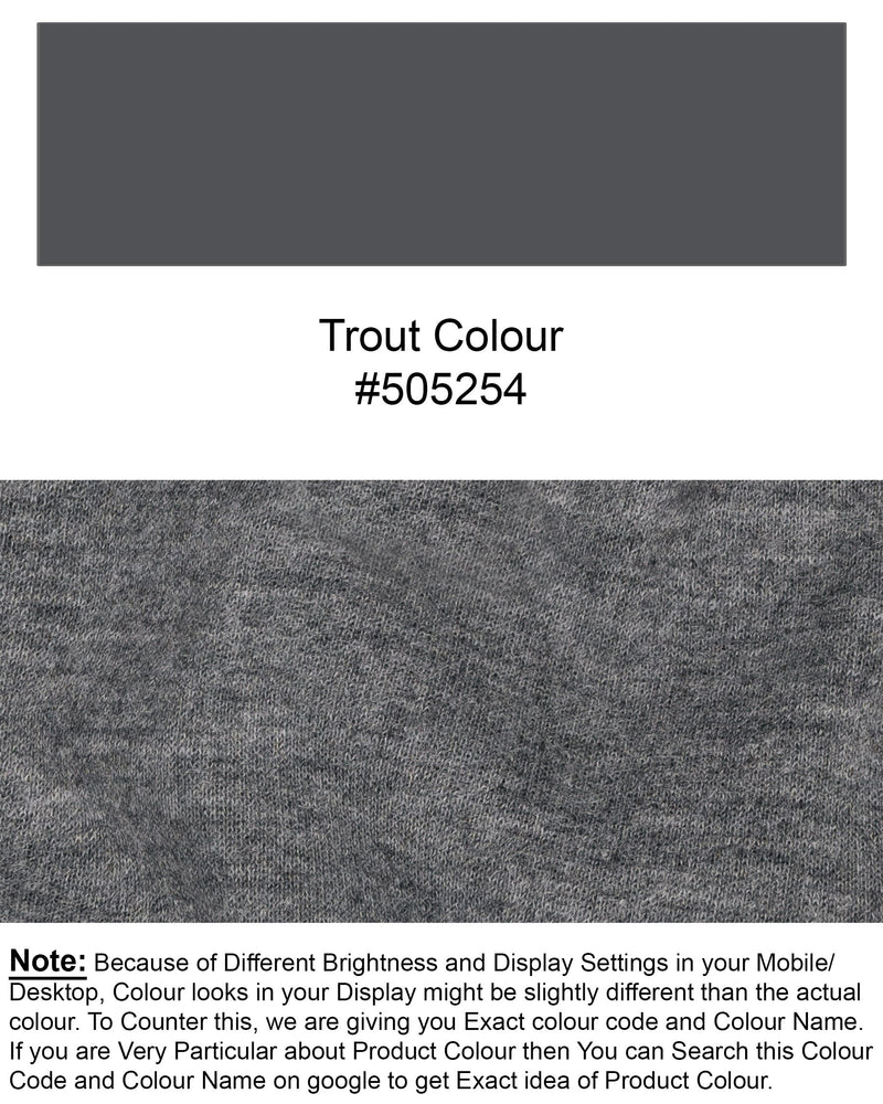 Trout Grey Full Sleeve Super Soft Premium Cotton Sweatshirt TS453-S, TS453-M, TS453-L, TS453-XL, TS453-XXL 