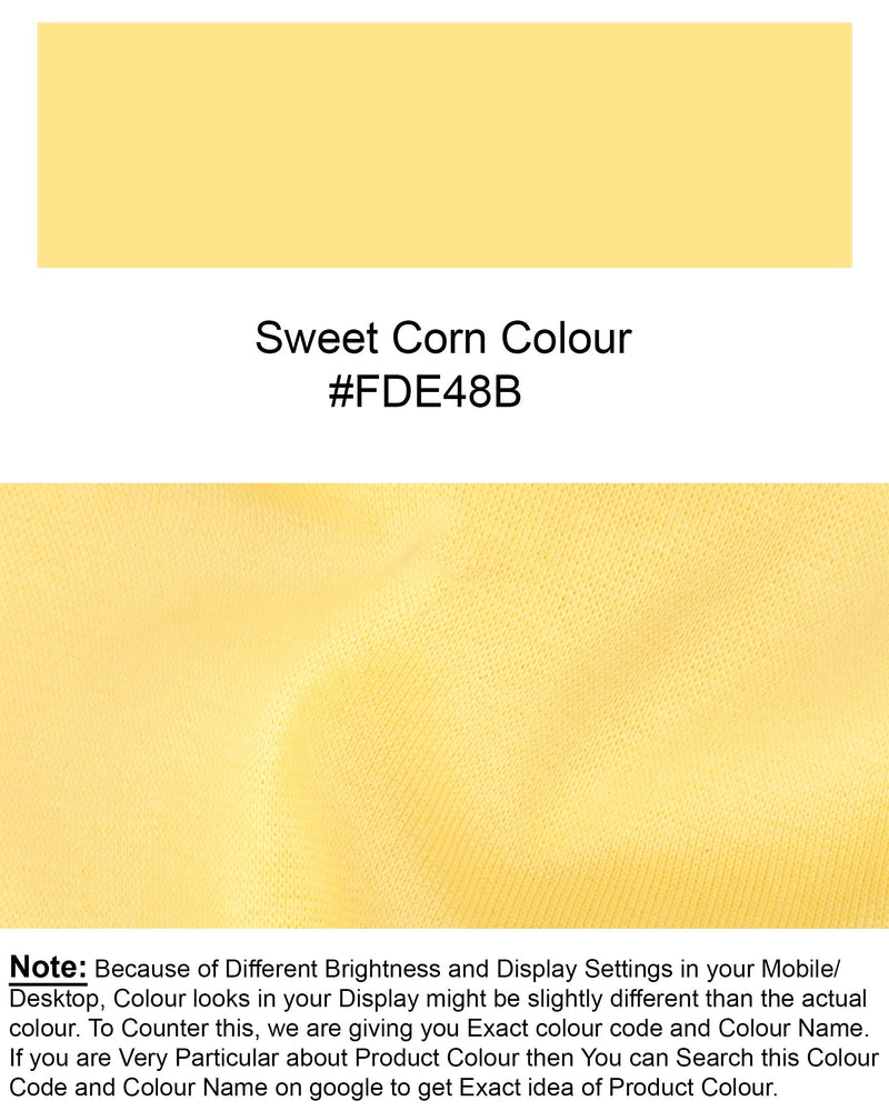 Sweet Corn Yellow Full Sleeve Premium Cotton Jersey Sweatshirt TS480-S, TS480-M, TS480-L, TS480-XL, TS480-XXL