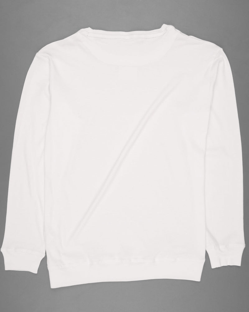 Bright White Full Sleeve Premium Cotton Jersey Sweatshirt TS486-S, TS486-M, TS486-L, TS486-XL, TS486-XXL