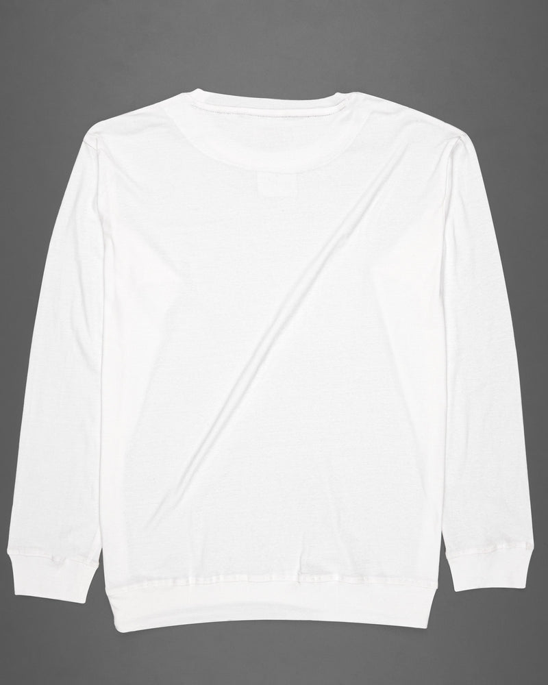 Bright White Full Sleeve Premium Cotton Jersey Sweatshirt TS491-S, TS491-M, TS491-L, TS491-XL, TS491-XXL 