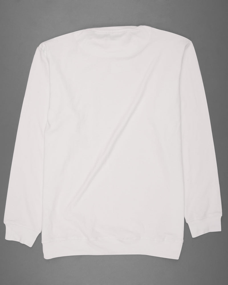 Bright White Full Sleeve Premium Cotton Jersey Sweatshirt TS495-S, TS495-M, TS495-L, TS495-XL, TS495-XXL