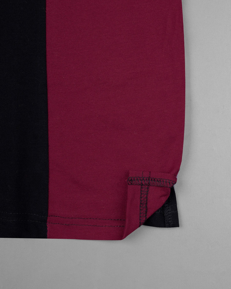 Black and Wine Berry Designer Pique Polo TS508-S, TS508-M, TS508-L, TS508-XL, TS508-XXL