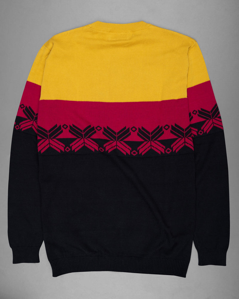 Gold Tips with Carmine Red and Black Jacquard Deer Textured Super Soft Premium Jersey Sweatshirt TS513-S, TS513-M, TS513-L, TS513-XL, TS513-XXL