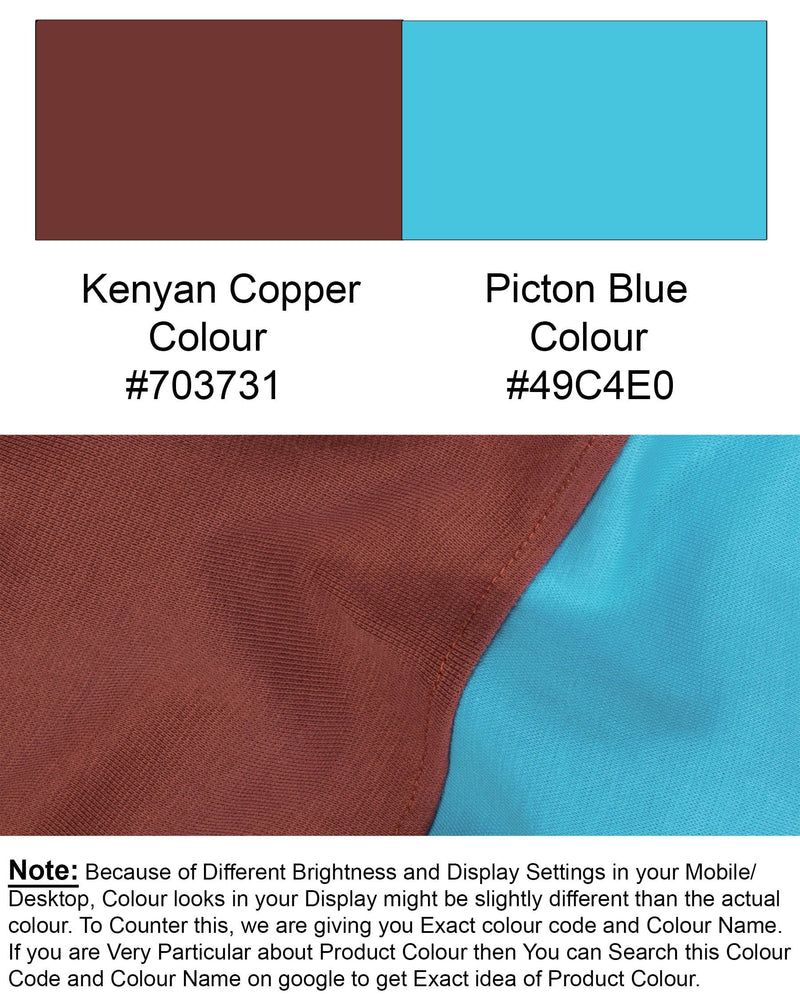 Kenyan Copper and Picton Blue Super Soft Premium Jersey Sweatshirt TS516-S, TS516-M, TS516-L, TS516-XL, TS516-XXL