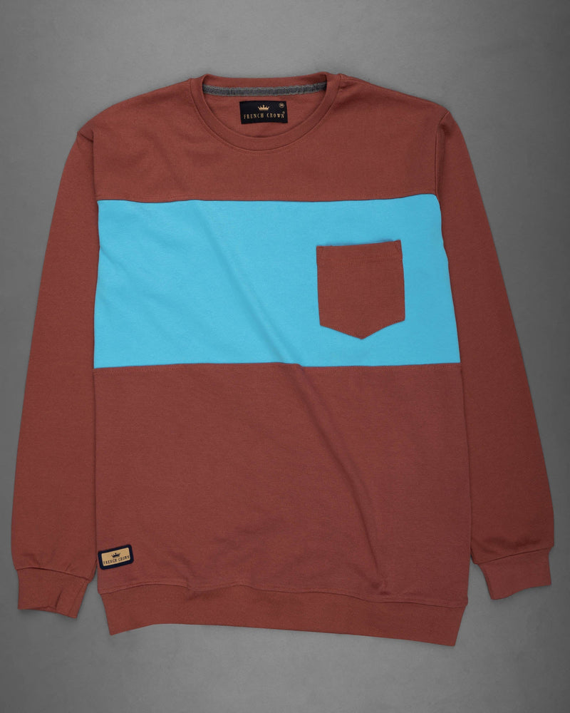 Kenyan Copper and Picton Blue Super Soft Premium Jersey Sweatshirt TS516-S, TS516-M, TS516-L, TS516-XL, TS516-XXL