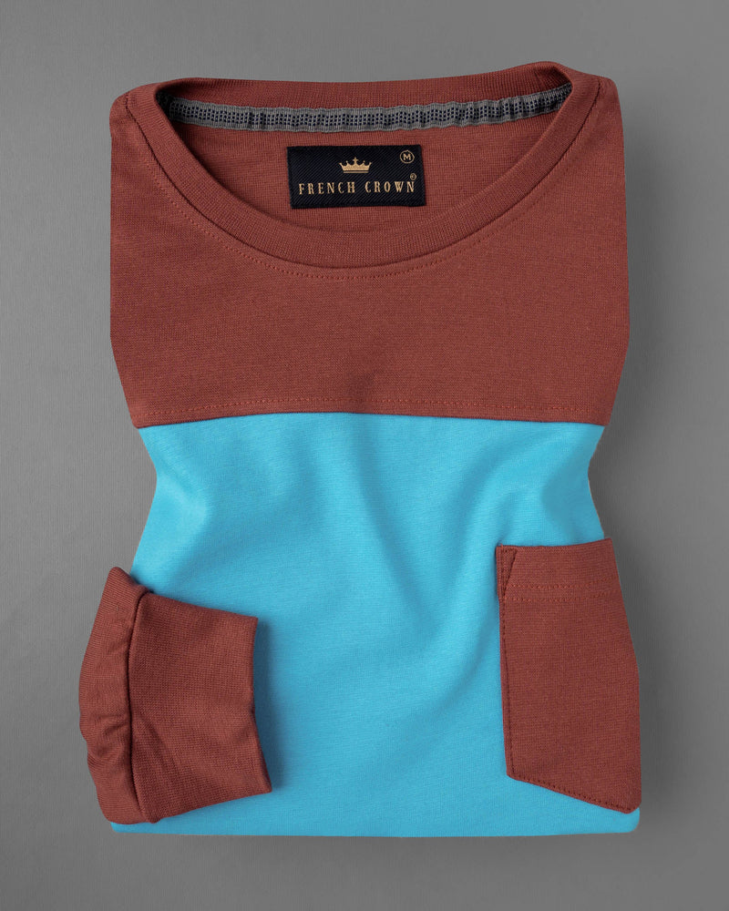 Kenyan Copper and Picton Blue Super Soft Premium Jersey Sweatshirt TS516-S, TS516-M, TS516-L, TS516-XL, TS516-XXL