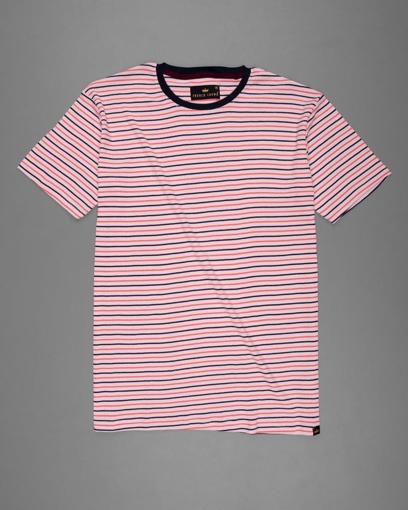 Melanie Striped Dobby Textured Super Soft Premium Cotton T-Shirt TS521-S, TS521-M, TS521-L, TS521-XL, TS521-XXL