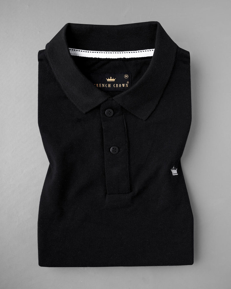 Jade Black Mercerised Pique Polo TS528-S, TS528-M, TS528-L, TS528-XL, TS528-XXL