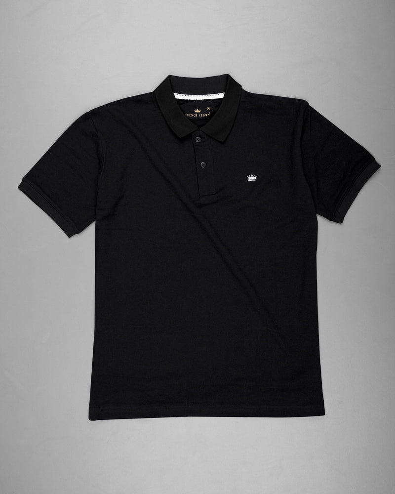 Jade Black Mercerised Pique Polo TS528-S, TS528-M, TS528-L, TS528-XL, TS528-XXL