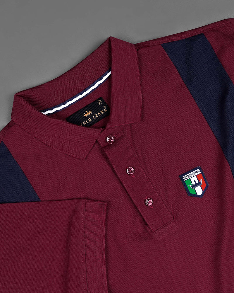 Mulberry Red and Haiti Blue Super Soft Pique Polo T Shirt