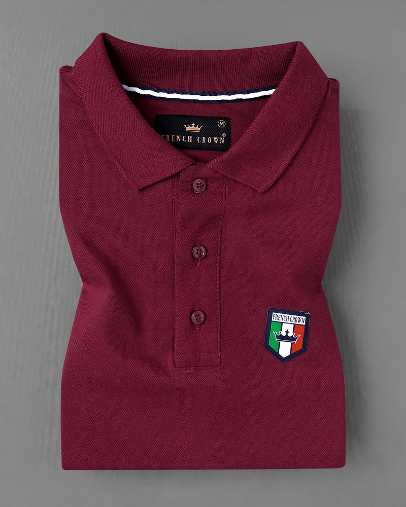 Mulberry Red and Haiti Blue Super Soft Pique Polo T Shirt