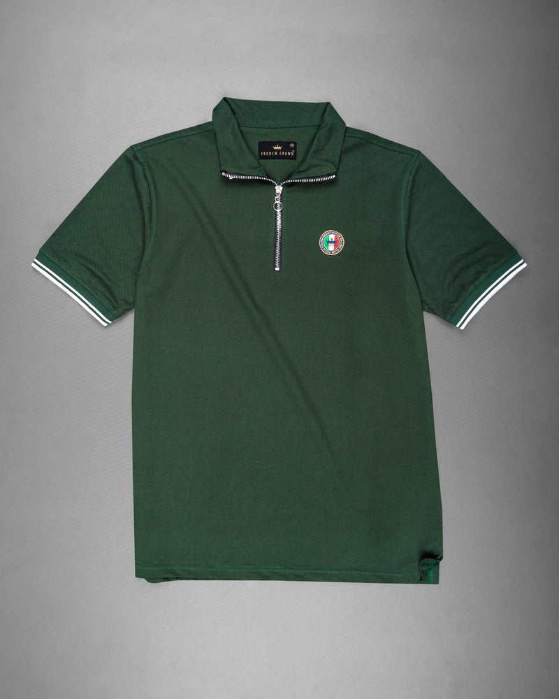 Iridium Green Super Soft Pique Polo Zipper T Shirt TS544-S, TS544-M, TS544-L, TS544-XL, TS544-XXL