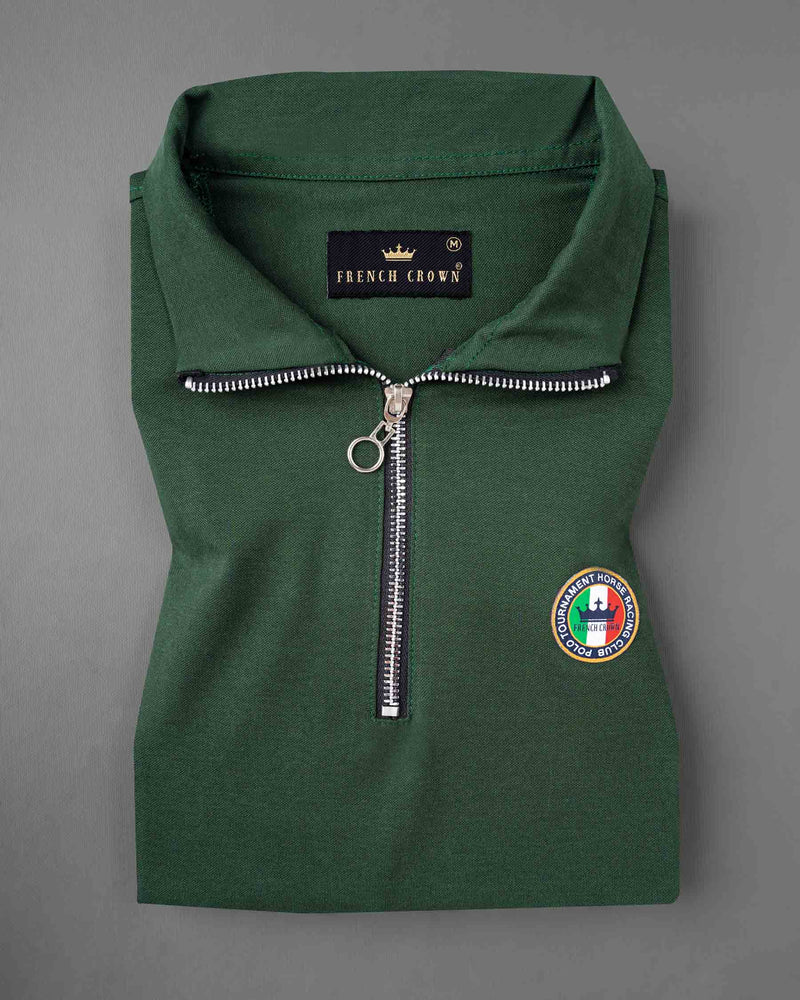 Iridium Green Super Soft Pique Polo Zipper T Shirt TS544-S, TS544-M, TS544-L, TS544-XL, TS544-XXL