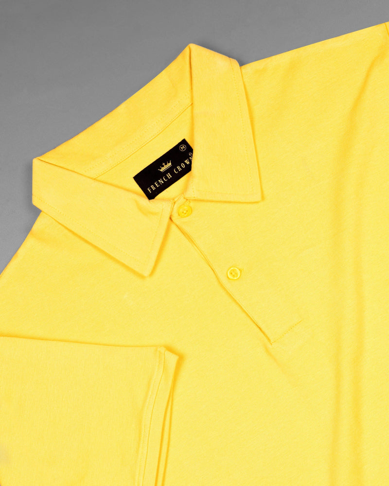 Marigold Yellow Pique Premium Cotton Polo