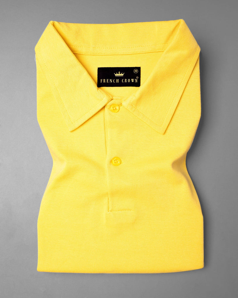 Marigold Yellow Pique Premium Cotton Polo