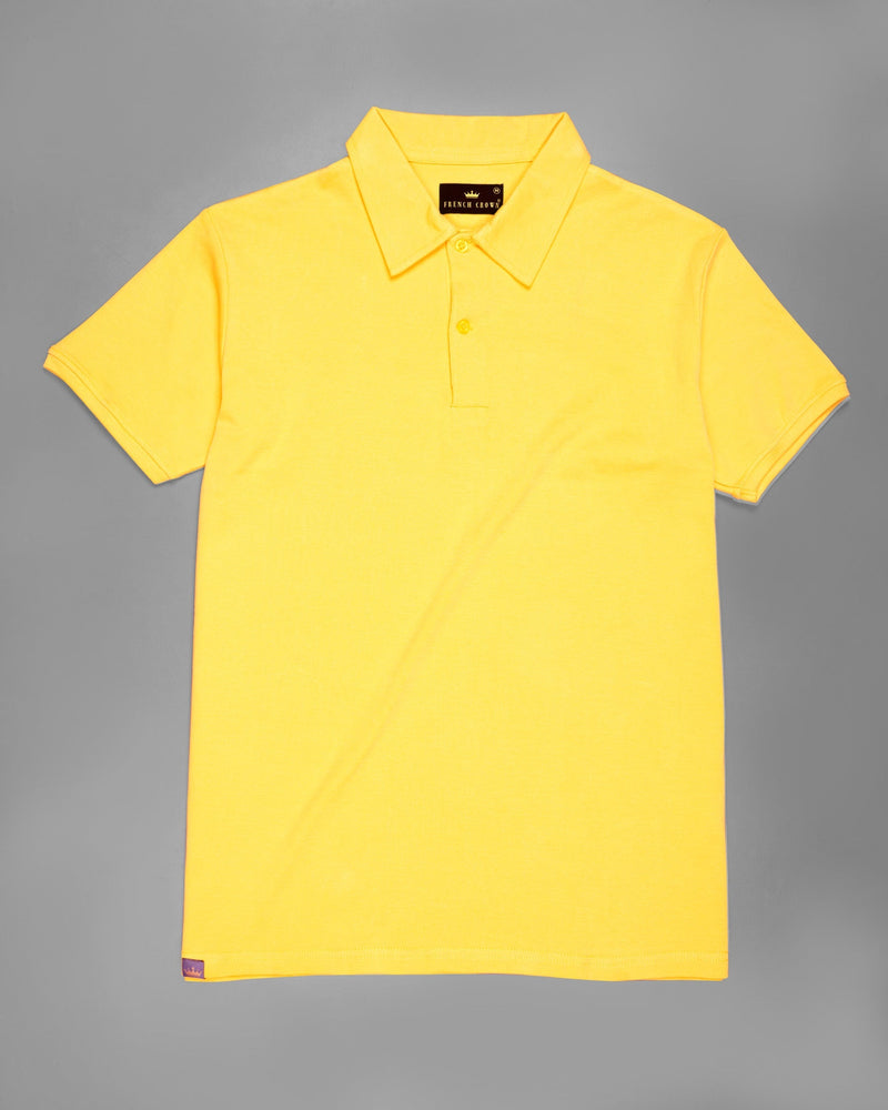 Marigold Yellow Pique Premium Cotton Polo