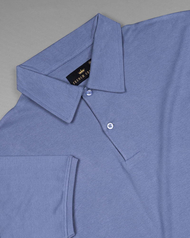 Tradewind Blue Pique Premium Cotton Polo