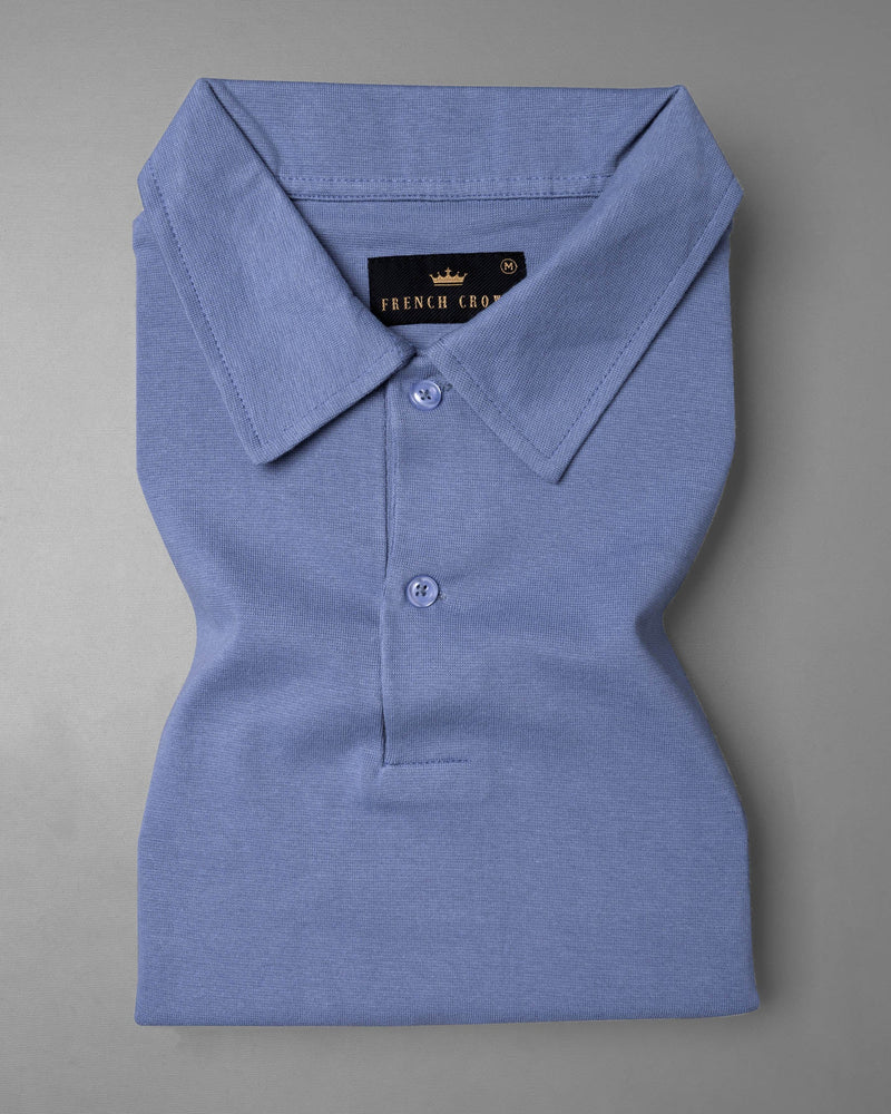 Tradewind Blue Pique Premium Cotton Polo