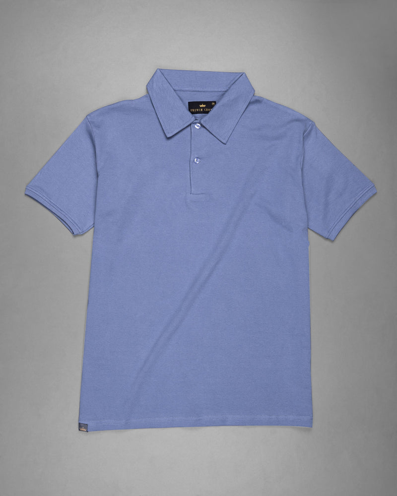 Tradewind Blue Pique Premium Cotton Polo