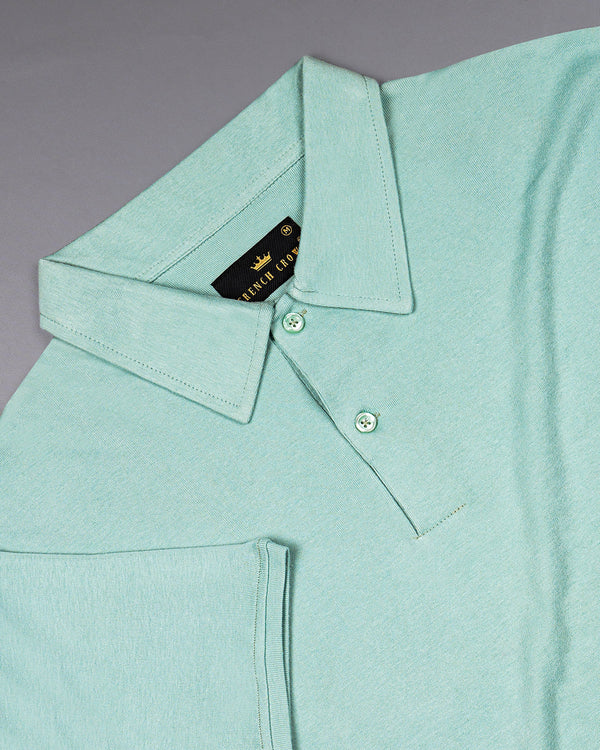 Cyan Opaque Pique Premium Cotton Polo